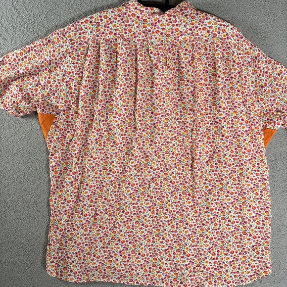 Vintage CRISCA Blouse Plus Size 1X-2X West Germany Orange Floral Viscose Hippie - Picture 10 of 13